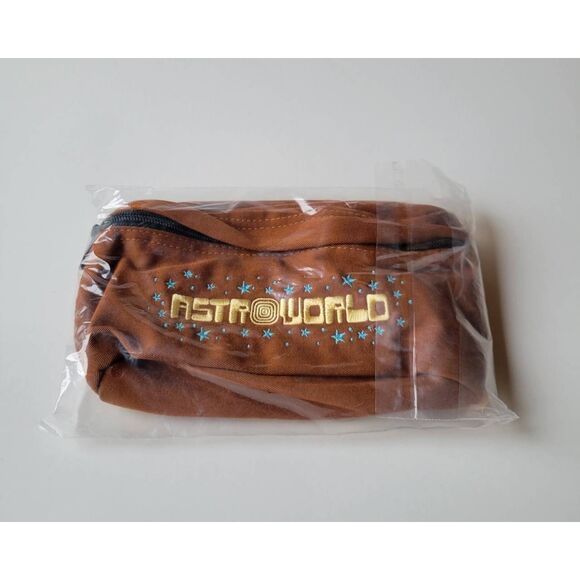 Travis Scott Astroworld Embroidered Fanny Pack / Belt Bag Brown New - Picture 1 of 2